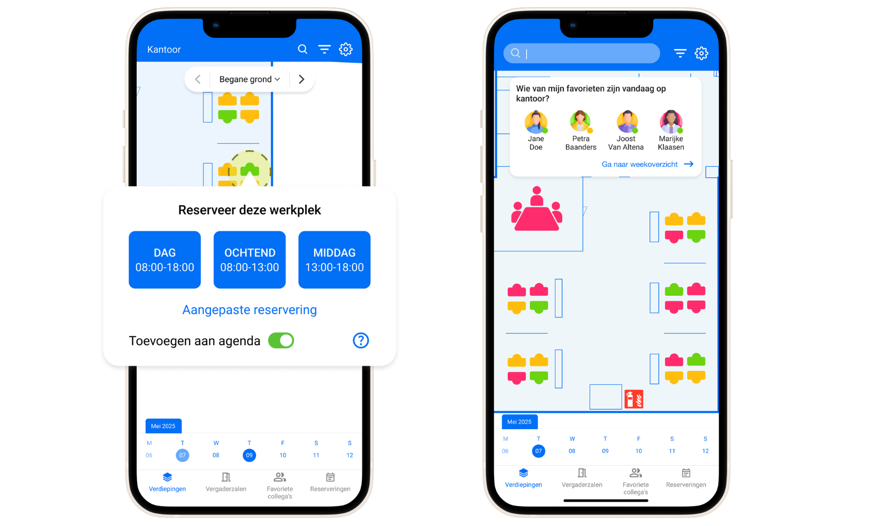 flexwhere mobile app interface NL