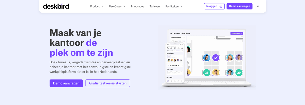 deskbird werkplek reservering