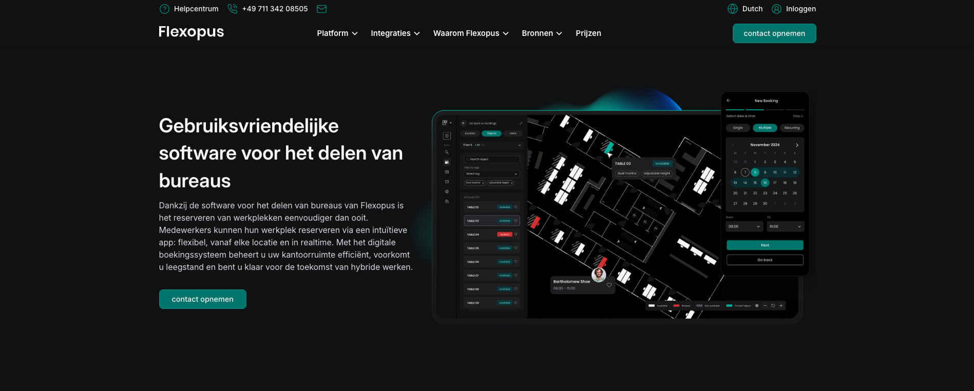 flexopus bureau-reserveringssysteem