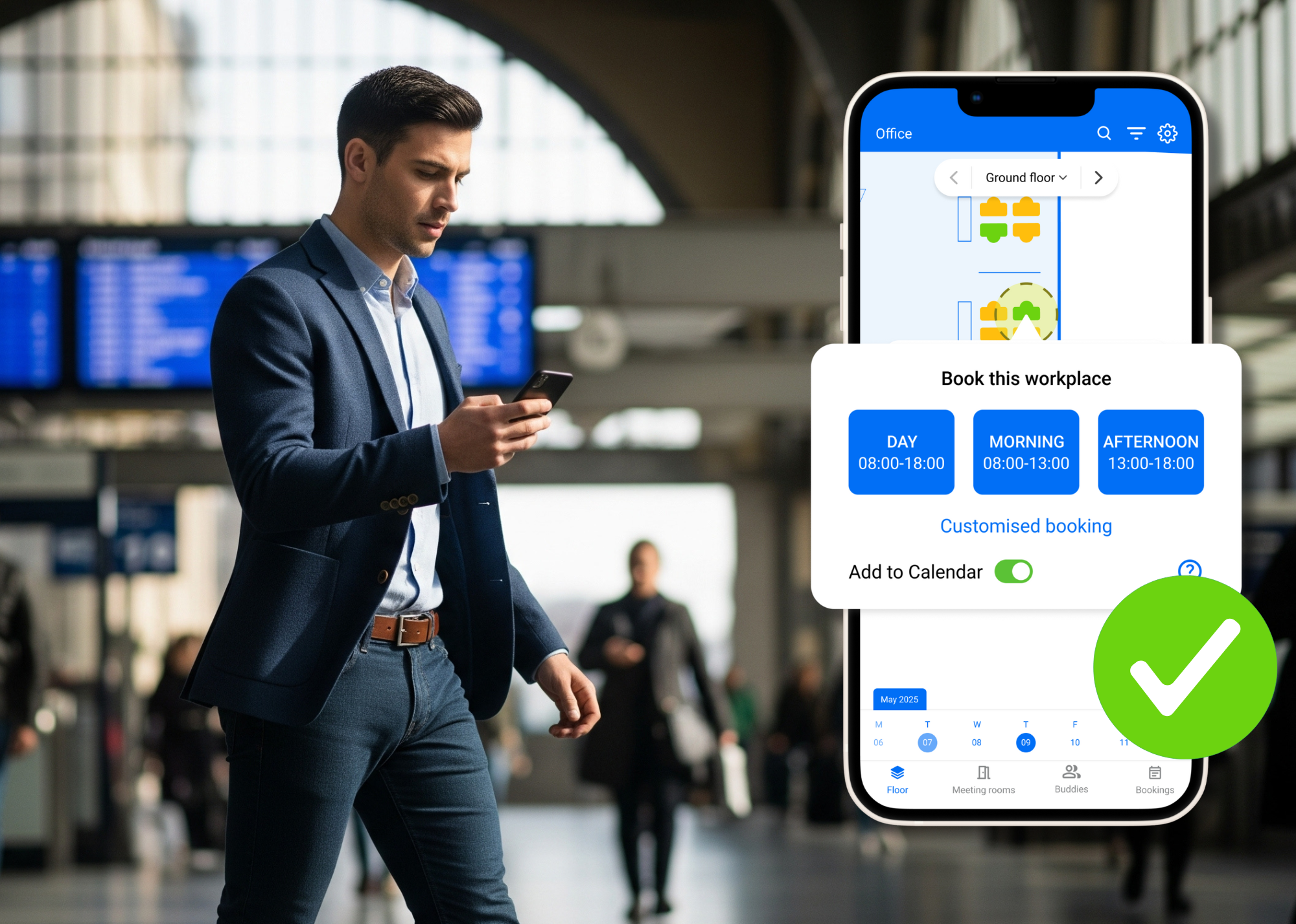 Man die een bureau boekt - NL