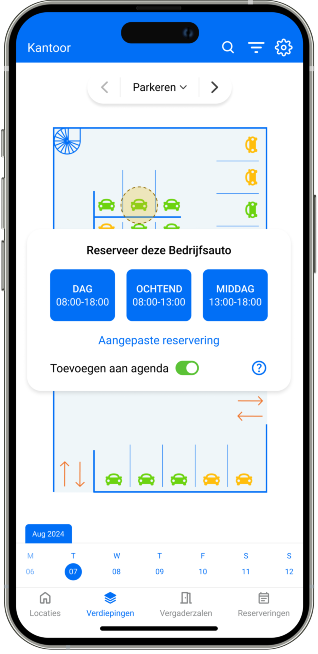 Kies de datum en tijd waarop je de auto nodig hebt.