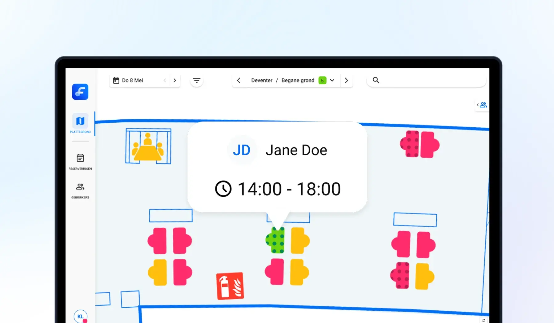 Eenvoudig zien of een werkplek deels is gereserveerd