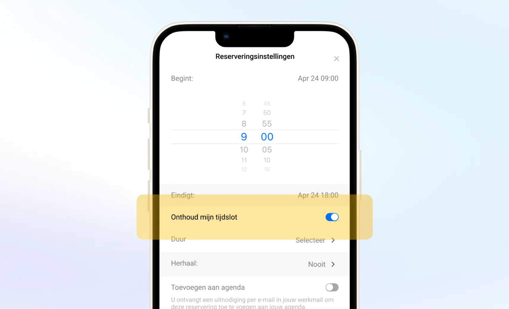Reserveer werkplekken sneller met je voorkeurstijdslot